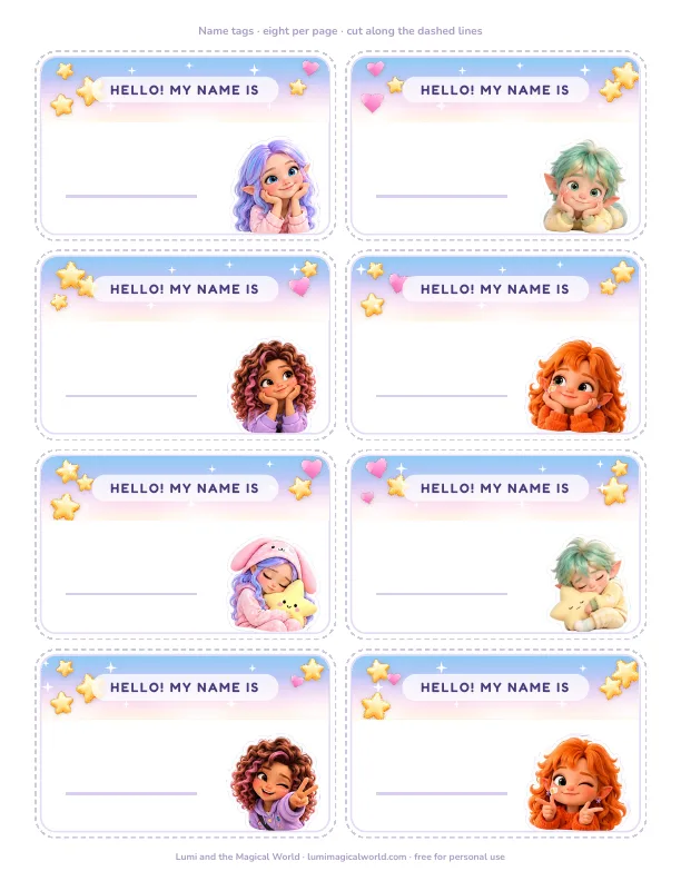 Name tags preview